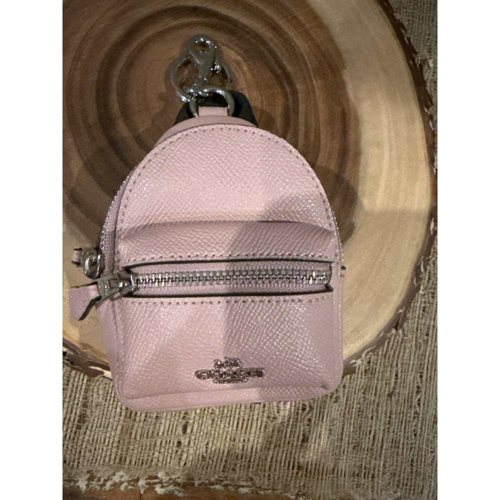 Coach Pink Backpack Keychain Coin Case Bag Charm Rare F73754 - Picture 3 of 12